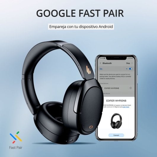 Edifier WH950NB 2025 Auriculares Diadema 40mm BT 5.4 Cancelación de Ruido Hi-Res 80h Batería Negros