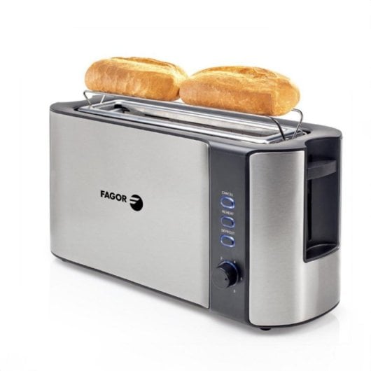 Tostadora 1000W 2 rebanadas con ranura extra larga
