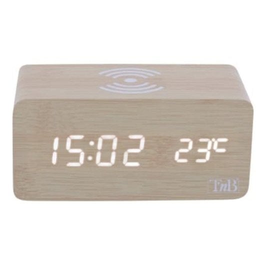 Alarmuhr PcComponentes Digital mit 10W-Wireless-Ladestation, LCD-Display, Thermometer und 3 Alarmen