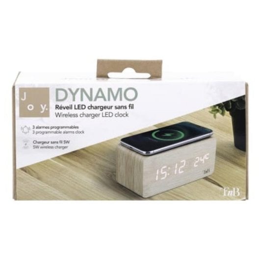 Alarmuhr PcComponentes Digital mit 10W-Wireless-Ladestation, LCD-Display, Thermometer und 3 Alarmen