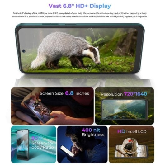 Smartphone HOTWAV Note 12 EF 4GB 128GB 4G Android 14 48MP GPS Huella OTG