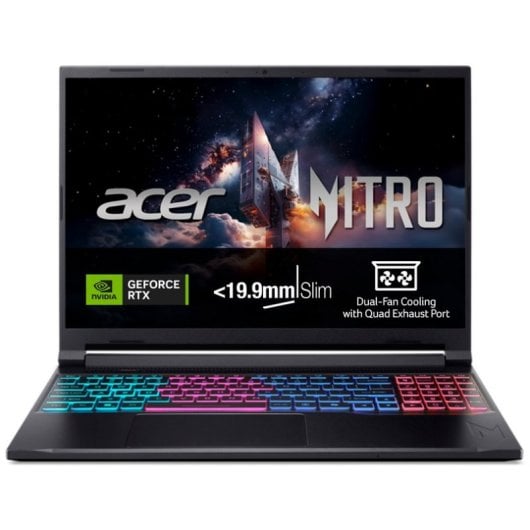 Portatil Acer Nitro V 16S AI ANV16S-41-R5LG 16" AMD Ryzen 7 260 32GB 1TB SSD RTX 5060 8GB WQXGA RGB