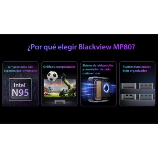 PC Sobremesa Blackview MP80 Intel Alder Lake N95 16GB 512GB SSD Mini PC