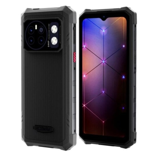 Smartphone HOTWAV Cyber 13 8 Go 128 Go 6,6 pouces Double SIM 4G 10 800 mAh NFC GPS Lecteur d'empreintes digitales Android 14 Noir