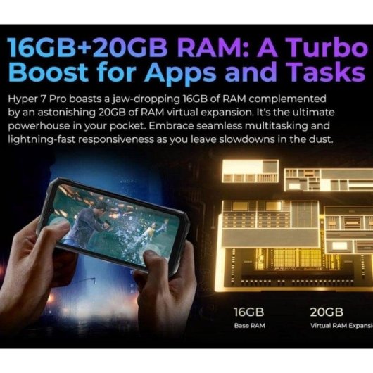 HOTWAV Hyper 7 Pro 5G 16Go 256Go 6,6" Noir Appareil photo 200MP