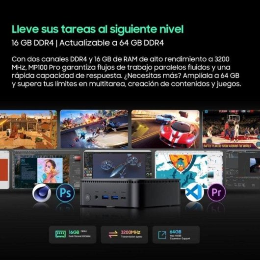 Blackview MP100 Pro Mini-PC Intel Core i3-1215U 16GB UHD Graphics 512GB SSD Windows 11 Pro Wi-Fi 6