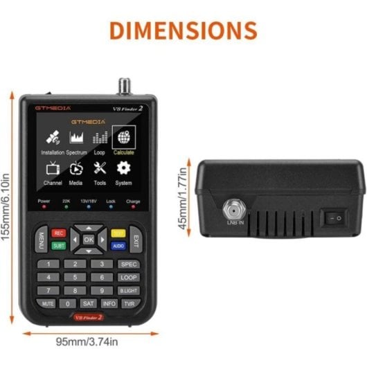 Buscador V8 Finder2 H.264 DVB-S2 con pantalla LCD 3,5" HDMI y bolsa portable
