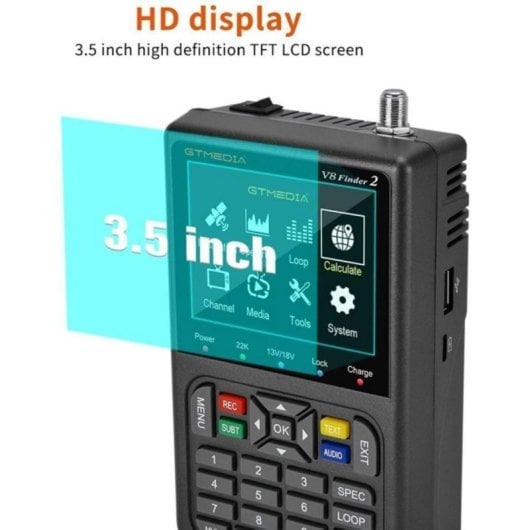 Buscador V8 Finder2 H.264 DVB-S2 con pantalla LCD 3,5" HDMI y bolsa portable