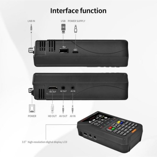 Buscador V8 Finder2 H.264 DVB-S2 con pantalla LCD 3,5" HDMI y bolsa portable