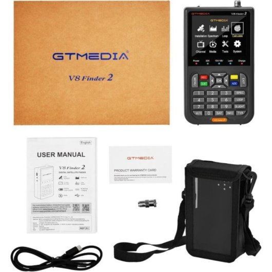 Buscador V8 Finder2 H.264 DVB-S2 con pantalla LCD 3,5" HDMI y bolsa portable