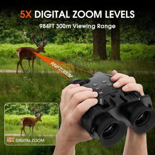 Gafas Visión Nocturna 5x Zoom 1,54" HD con IR 3W 2000mAh