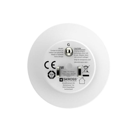Adaptateur Skross 1.500203-E Type B Blanc