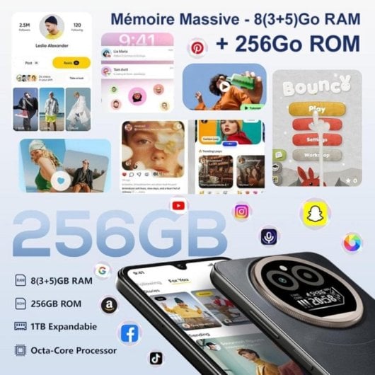 Smartphone IIIF150 Action A5 Pro 3 Go RAM 256 Go 6,88" 4G Double SIM 5100 mAh Android 15 Bleu