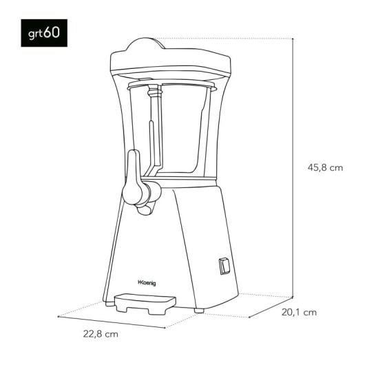 Granizadora 1l H.koenig Grt60 Granizados Caseiros, Compacta e Fácil De Usar, Depósito Removível, 20w.