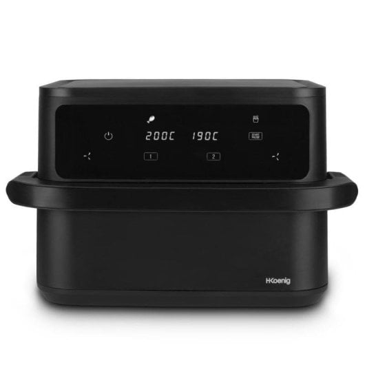 Heißluftfritteuse HKoenig Fry960 10L 2400W Touchscreen Doppelkammer