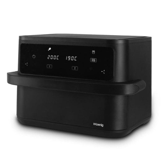 Heißluftfritteuse HKoenig Fry960 10L 2400W Touchscreen Doppelkammer