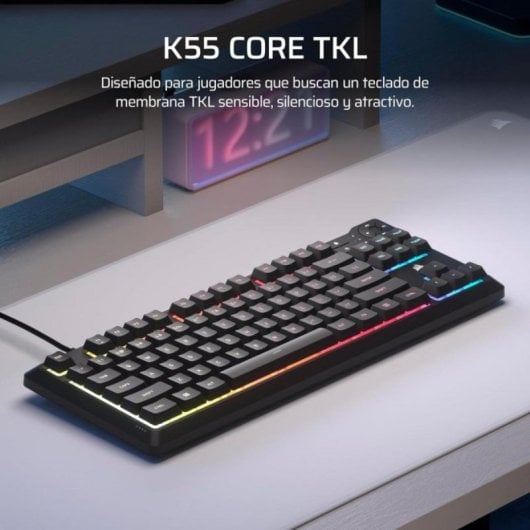 Corsair K55 Core TKL Teclado de Membrana Resistente a Derrames RGB (ES)