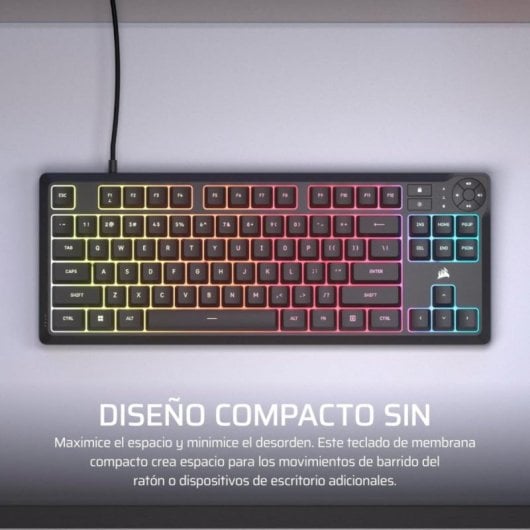 Corsair K55 Core TKL Teclado de Membrana Resistente a Derrames RGB (ES)
