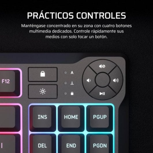 Corsair K55 Core TKL Teclado de Membrana Resistente a Derrames RGB (ES)