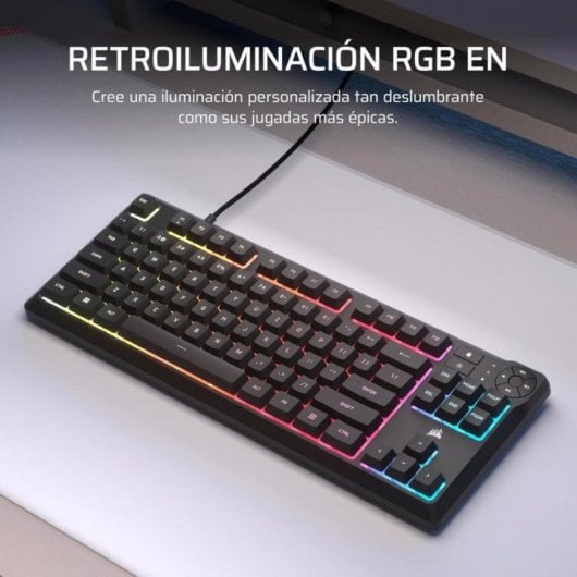 Corsair K55 Core TKL Teclado de Membrana Resistente a Derrames RGB (ES)