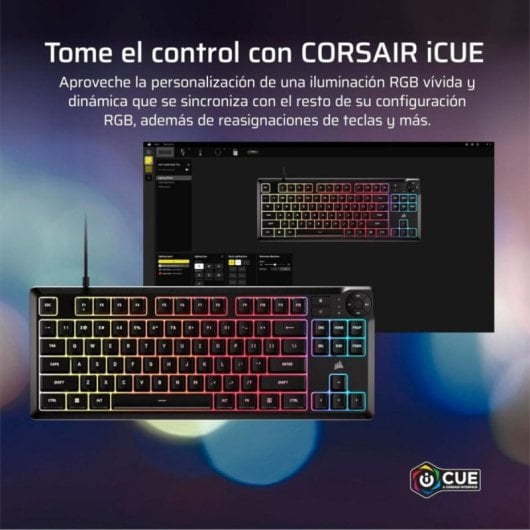Corsair K55 Core TKL Teclado de Membrana Resistente a Derrames RGB (ES)