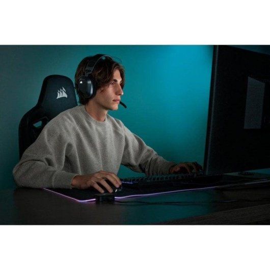 Casque Corsair HS80 MAX sans fil 2.4 GHz Bluetooth Dolby Atmos Microphone gris