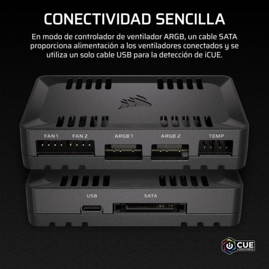 Contrôleur ventilateur et éclairage Corsair COMMANDER DUO iCUE LINK, 12 ventilateurs, ARGB Daisy-Chain, noir