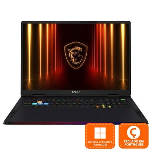 MSI Raider 18 HX AI A2XWIG-275PT, processeur Intel Core Ultra 9 285HX, 32 Go, SSD 1 To, carte graphique RTX 5080, 18 pouces (PT)