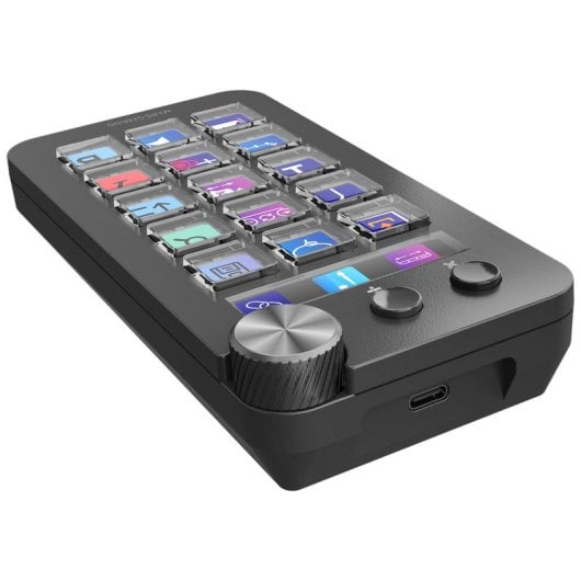 Console de contrôle Mars Gaming MSD-neo 15 touches, molette LCD et double bouton, compatible Windows et macOS 10.15+, noir