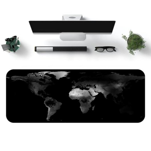 Dam Electronics DMAD0213C0600 Tapete Gaming XXL Mapamundi 79x29,5cm com Base Antiderrapante Lycra