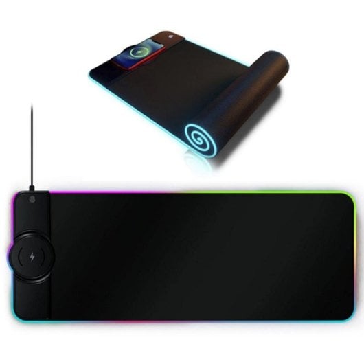 Dam Electronics DMAK0626C00 Tapete Gaming LED 78cm com Carregador Sem Fios Qi 15W RGB