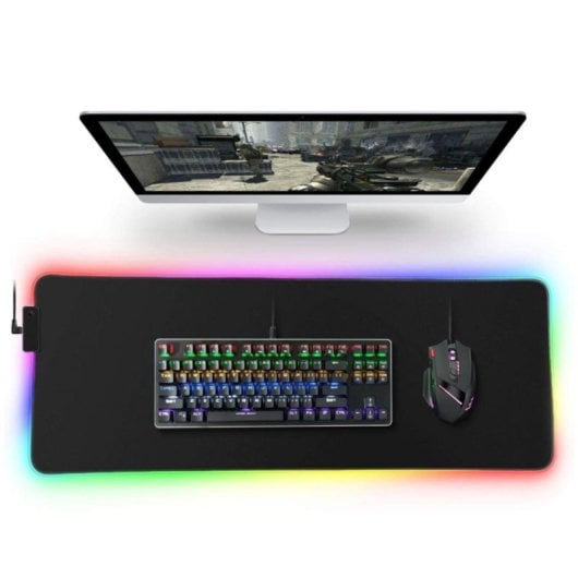 Gaming Mauspad GMS-WT-5 XXL RGB LED 80x30 cm 4 mm rutschfest USB