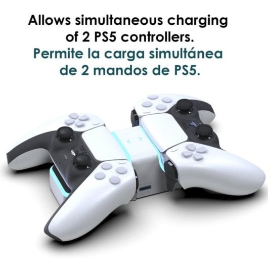 Caricatore Dual PS5 USB Tipo C LED Antiscivolo Protezione Totale