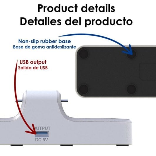 Caricatore Dual PS5 USB Tipo C LED Antiscivolo Protezione Totale