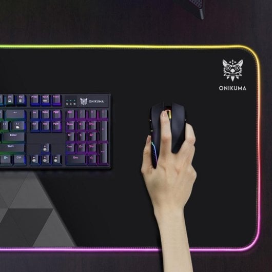 Dam Electronics DMAN0104C00 Tapete Gaming LED XXL com USB, Lycra, Antiderrapante e Memória