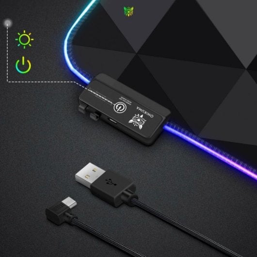 Dam Electronics DMAN0104C00 Tapete Gaming LED XXL com USB, Lycra, Antiderrapante e Memória