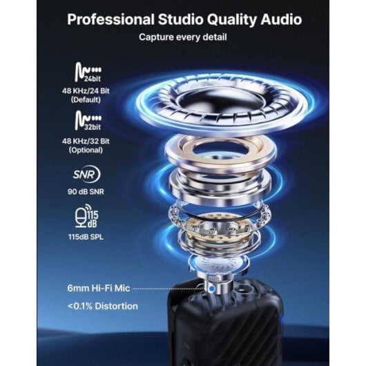 Microphone BOYA BOYAMIC 2 USB-C lavalier cardioïde suppression de bruit IA 32 bits