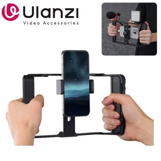 Gabbia per smartphone Ulanzi MA05 con rotazione 360°, compatibile universale, maniglia leggera e telecomando 10 m