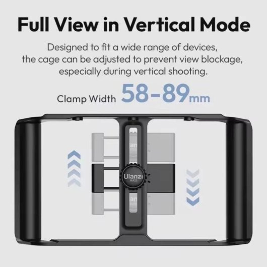 Gabbia per smartphone Ulanzi MA05 con rotazione 360°, compatibile universale, maniglia leggera e telecomando 10 m