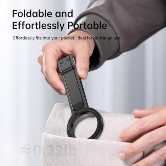 Supporto magnetico per treppiede universale con clip moschettone, rotazione 360° e compatibile MagSafe