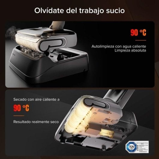 Aspirador Lava e Aspira sem Fio Roborock F25 GT 20000Pa 35min Autolimpeza Seco e Húmido