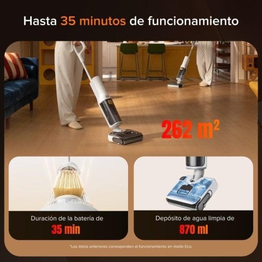Aspirador Lava e Aspira sem Fio Roborock F25 GT 20000Pa 35min Autolimpeza Seco e Húmido