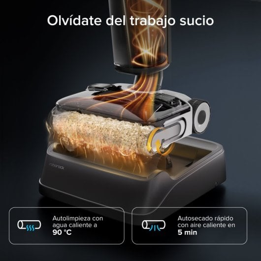 Aspirador Sem Fio Roborock F25 XT 20 000 Pa Sensor DirTect Autolimpeza 60 min app