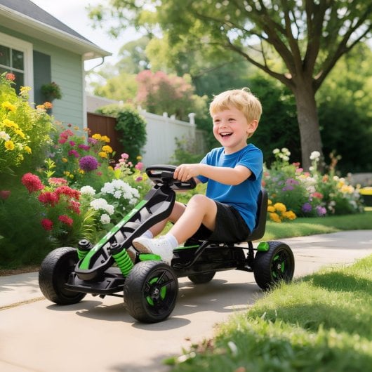 Aiyaplay Kart Pedales Para Niños De +3 Años Con Embrague Automático Verde