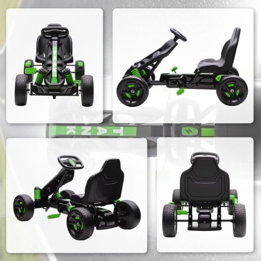 Aiyaplay Kart Pedales Para Niños De +3 Años Con Embrague Automático Verde