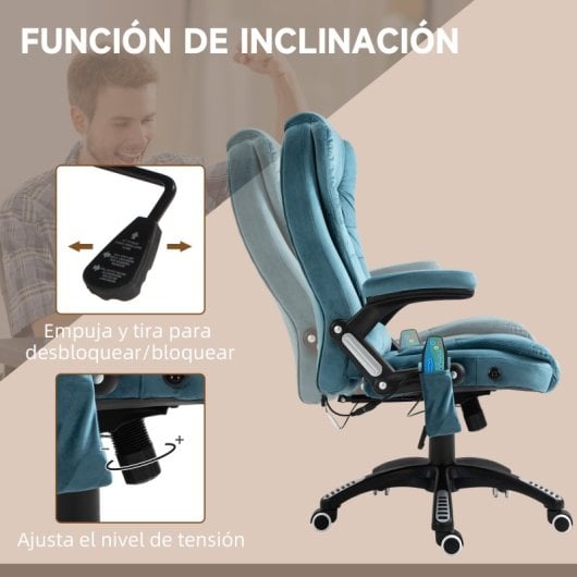 Vinsetto Silla De Oficina Con Masaje De 6 Puntos De Masaje Función Basculante