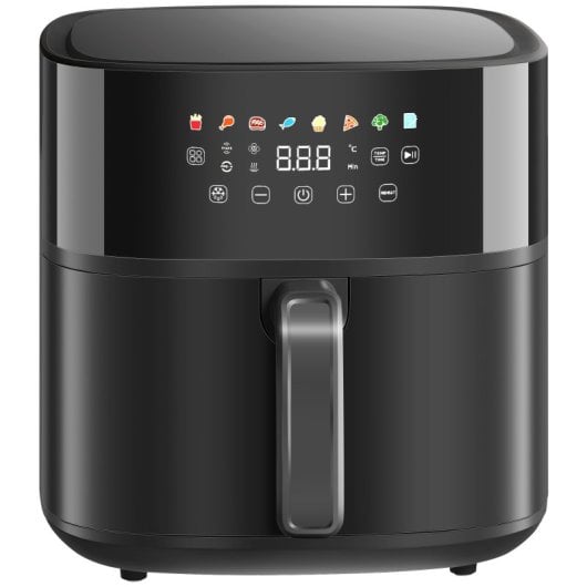 Homcom Freidora De Aire 8 L 1700 W Circulación De Aire Caliente A 360° Negro