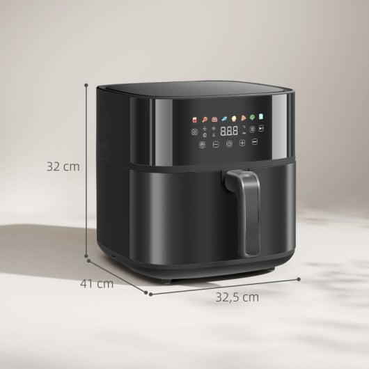 Homcom Freidora De Aire 8 L 1700 W Circulación De Aire Caliente A 360° Negro