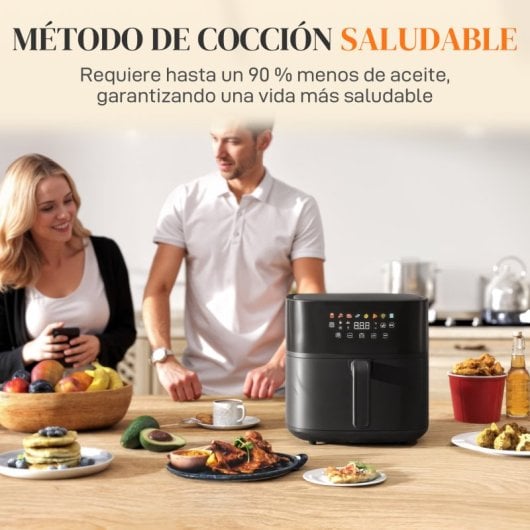Homcom Freidora De Aire 8 L 1700 W Circulación De Aire Caliente A 360° Negro