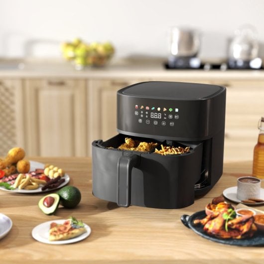 Homcom Freidora De Aire 8 L 1700 W Circulación De Aire Caliente A 360° Negro
